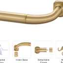 2 Pack 1Inch Diameter Wrap Around Curtain Rods, 48-84Inch Adjustable Length Room Darking Curtain Rods with Aluminum Finials and Brackets, Warm Gold