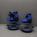 New Bounce Kids Jumping Shoes  Premium Moon Shoes for Fun & Exercise  Durable, Safe, Adjustable Fit  New & Improved Bouncing Shoes (Blue, Small (31-34 EU))