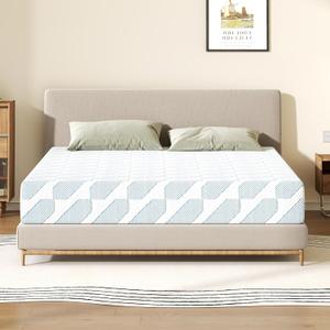 TFD Twin XL Mattress, 6 Inch Cooling Gel Memory Foam Mattress in a Box for Pressure Relief, No Fiberglass, Motion Isolation, Removable Washable Cover, Medium Firm, 80''L x 38''W