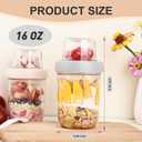 Wells 6 Pack Overnight Oats Containers with Lids, 16 OZ Dual Layer Yogurt Containers with Dry and Wet Separation, Airtight Leak Proof Oatmeal Jar for Chia Pudding, Breakfast, Cereal