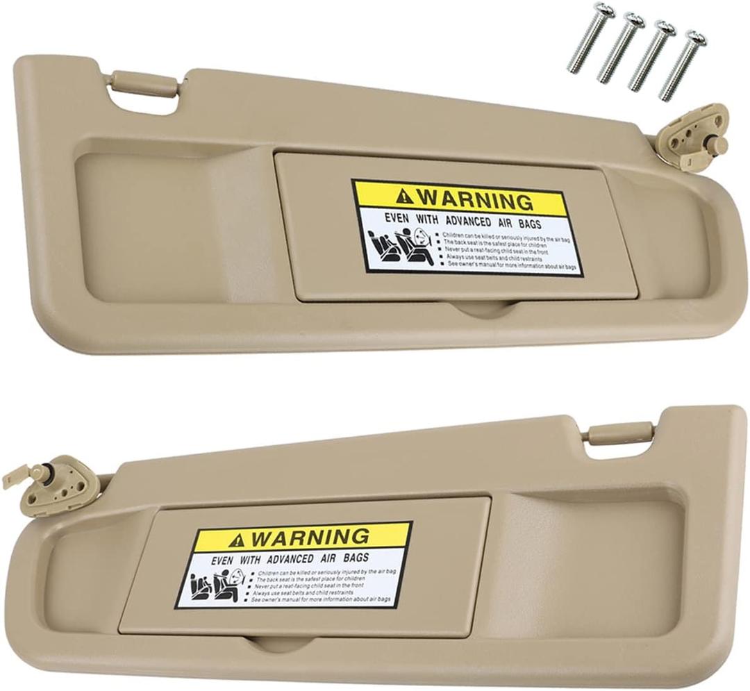 Nakuuly Left Driver and Right Passenger Side Sun Visor Beige Compatible with Honda Civic 2006 2007 2008 2009 2010 2011 Replaces # 83280-SNA-A01ZB 83230-SNA-A01ZB