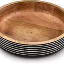 EDHAS Decorative Bowls Mango Wood Round Wood Decorative Bowl Modern Rustic Decorative Bowls for Home Decor or Decorative Bowl for Table (10" X 10" X 2.5")