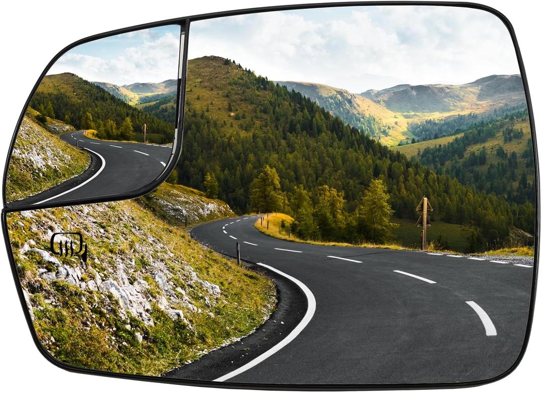 Driver Side Mirror Replacement for Ford Edge 2015 2016 2017 2018 Mirrors Glass - Convex Mirror Glass, Left Side Rear View Mirrors with Power Heated