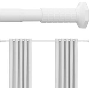Shower Curtain Rod Tension No Drilling Adjustable 51-86 In, White