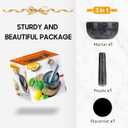 Tera Marble Mortar and Pestle Set Small Bowl Solid Stone Grinder Spice Herb Grinder Pill Crusher (Black, Diameter 4.64")