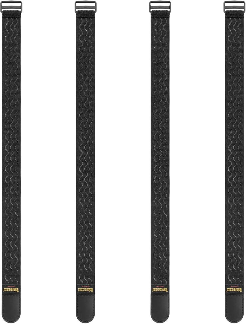 Trilancer Elastic Cinch Straps with Anti-Slip Strips, 32 "x 2" (4 Pack) Multipurpose Hook and Loop Bundling Straps for Hose, Cords, Bike, Luggage, Camping, Yoga Mats