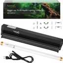 T5 UVB Reptile Light Fixture HO UVB Bulb Lighting Combo Kit, 10.0 UVB Light for Reptiles Terrarium Hood with 8W Reptile Light Bar UVA UVB Desert Lamp for Bearded Dragon Turtle Tank, 12 Inch