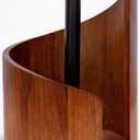 Large Size Countertop Paper Towel Holder with Mango Wood Round Base and Iron Stand, Kitchen Roll Organizer for Kitchen, Dining Table Home Decor (Brown)