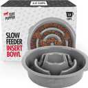 Tuff Pupper Slow Feeder Dog Bowl | Puzzle Maze Slows Down Eating | Standalone Pet Bowl | Elevated Feeder Tray Bowl | Metal Bowl Insert | Easy Clean Dishwasher Safe (Fits 7.5-8 Inch Hole)
