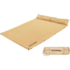Naturehike Camping Sleeping Pad, Ultralight Camping Mat 2 Person with Pillow, Fast Inflating, Memory Foam Sleeping Pad for Hiking, RV Camping, Yellow