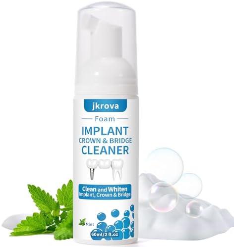 Dental Implant Cleaner, Cleans & Whitens Implants, Crowns, Bridges & Veneers, Freshens Breath & Supports Oral Health, Dental Bridge Cleaner Foam Bring Your Smile Back, 60ml