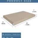 Waterproof Leather Dog Bed Crate Pad, Durable Brown Pet Mattress for Medium Dogs Pet Beds with Wipeable Covers, Easy to Clean Washable Mat for Cage