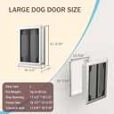Dog Door for Wall, Energy Efficient French Doggy Door with Aluminum Frame, Telescoping Tunnel, Magnetic Flaps and Sliding Lock Panel, Easy Install for Walls 4"- 7 7/8" Thick, Large (up to 80 lbs)