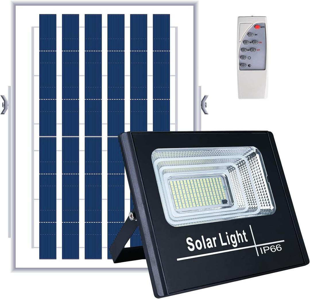 UT Solar Outdoor Security Light - 87 LEDs, Equiv. 40W LED Flood Light, IP66 Waterproof with Remote Control, Auto Dusk to Dawn Sensor for Yard Porch Balcony