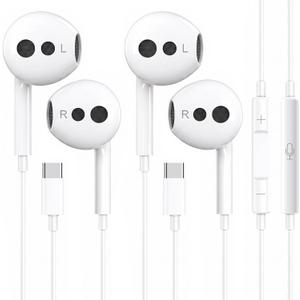2 Pack USB C Headphones for iPhone 18/17/16, iPad, Mac for Most USB C Jack | Type C Earbuds Wired Earbuds with Mic & Remote Control Earphones, Compatible with iPhone18/17/16/15, iPad and Most USB C Jack