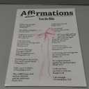 DSHFG Coquette Pink Bow Christian Canvas Wall Art Decor, Bow Bathroom Bedroom Decor for Teen Girls Room College Dorm, Bible Verse Wall Hanging Prints Framed, 14x11 Inch