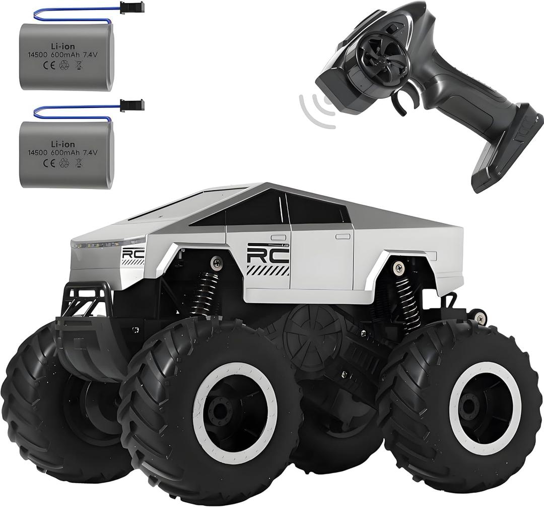 1:16 Amphibious Waterproof Cybertruck RC Truck Car Toy 2.4GHz Big Scale Remote Control 4WD All Terrain Off-Road Pick-up Hobby Monster Cyber Truck,Adults Kids Boys Age 8 9 10 11 12+