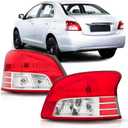 Tail Lights Assembly compatible with 2007-2011 Toyota Yaris 4-Doors Sedan Rear Brake Lamp without Bulb, Factory Style Red, Replacement # TO2818133, TO2819133