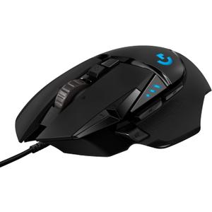 Logitech G502 HERO High Performance Wired Gaming Mouse, HERO 25K Sensor, 25,600 DPI, RGB, Adjustable Weights, 11 Programmable Buttons, On-Board Memory, PC / Mac (Wired, Black)