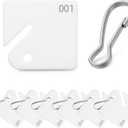 100Pcs Key Tags, Plastic Slotted Key Tags with Buckle, 1.57 Inches White Square Key Tag with Number(1-100), Sturdy Plastic Key Tag for Keys Cabinets,Boxes, Lockers, Home, Office and Garage