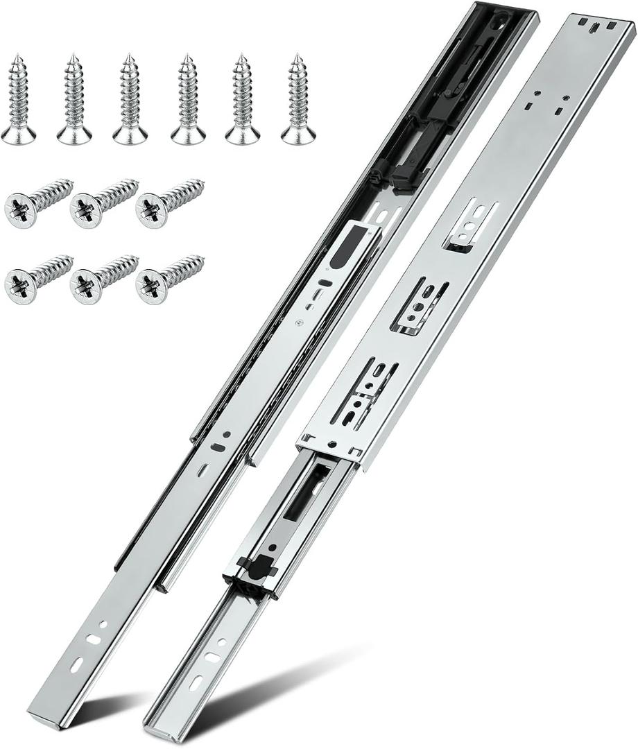 HBL'5 Pairs Soft Close Drawer Slides 20 inch,Full Extension,200Lbs Load | Heavy Duty Cabinet Drawer Slides Replacement, Ball Bearing Drawer Slides, Cold-Rolled Steel, Rust-Resistant & Long Lasting