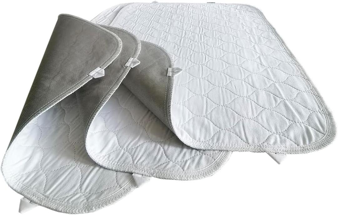 3 Pack Cotton Top Quilted Chair Pad Washable Waterproof Extra Absorbent Reusable Children and Pet Pads Small(18" x 24")
