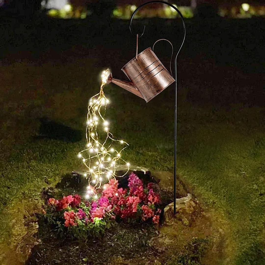 Solar Watering Can Lights Outdoor Garden Decor Metal Kettle Art Decorative Waterproof Hanging Light for Yard Lawn Patio Gardening Decorations