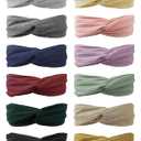Knotted Headbands for Women and Girls, No Slip Fashion Head Bands - 12 Pcs with 12 Colors