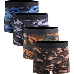Men's Underwear Boxer Briefs Bamboo Viscose Trunks Soft Comfortable Multipack (Large)