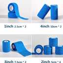 Self Adhesive Bandage Wrap Set, 10 Rolls, 1-4 Inch x 5 Yards, Elastic Cohesive Bandage Wrap, Vet Wrap, Ankle Tape, Tattoo Grip Tape Wrap, Athletic Tape - Blue