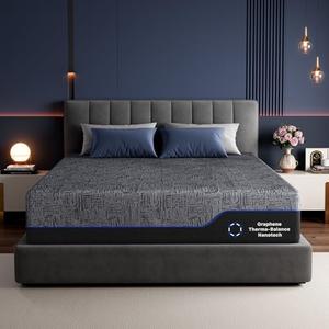 Marsail 10″ Twin Mattress, Medium Firm Plus Memory Foam Mattress with Graphene Fabric and Cooling Gel，Fiberglass-Free,Pressure Relief,CertiPUR-US Certified