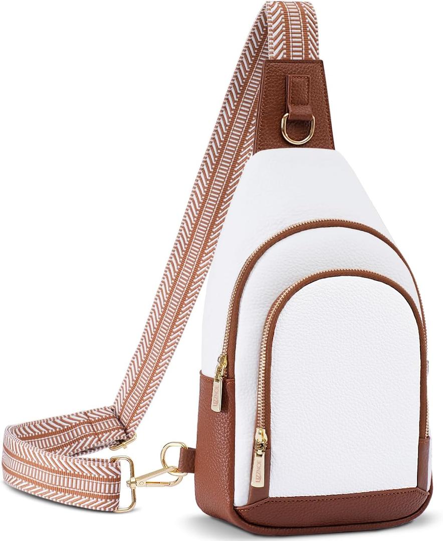 Personalized Crossbody Bag for Women Leather Sling Bags with Initial Letter Pack Chest Bag for Travel, Gift for Wife Mom