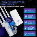 2026 WiFi Extender Internet Booster, 10000 Sq.ft Long Range Repeater Wireless Routers Amplifier, Mesh Wi-Fi 80% Faster | Broader Than Ever, Support More Network Devices at Home, 1-Tap Setup