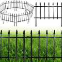 5 Panels Metal Garden Fence 18" H x 22" W, Decorative Fence Panels