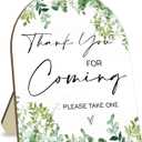 Thank You for Coming Please Take One Sign, Eucalyptus Leaf Decoration Wedding Shower Sign for Guests, Bridal Shower Welcome Sign, Baby Shower Birthday Party Decor Supplies 9 * 11IN
