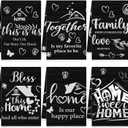 Breling Set of 6 Kitchen Towels Modern Minimalist Dish Towel Black Bathroom Decorative Farmhouse Cloths for Kitchen Bathroom Home Cooking Housewarming Gifts, 14 x 21 Inch