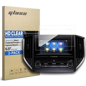 [2-PACK] Tempered Glass Screen Protector for Subaru Ascent (2019-2022), Crosstrek (2018-2023), Forester (2019-2024), Impreza (2017-2023) 6.5" Touchscreen (HD Clear)