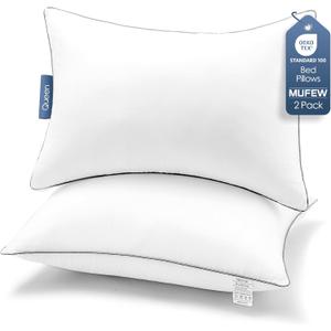 Pillows Queen Size Set of 2, Ultra Thick Down Alternative Bed Pillows,Cooling Hotel Quality Queen Pillows for Back, Stomach or Side Sleepers,Machine Washable (White,2 Pack)