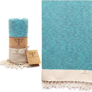 SMYRNA TURKISH COTTON Bath Towels | 37"x71" | Versatile, Ultra Soft, Absorbent, Prewashed & Quick Dry Turkish Towels, Turquoise