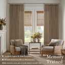Dutch Cocoa Pleated Thick Linen Curtains for Living Room Bedroom 102 Inches Long Semi Sheer Boho Country Privacy Linen Blend Back Tab Window Curtain Brown Dining Room Drapes 102 Inch 2 Panels