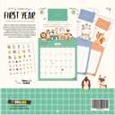 Baby's First Year Calendar with Stickers - 1st Year Tracker and Memory Book for Girls and Boys - Document and Cherish Milestones with Pocket and Drill Free Adhesive Hook