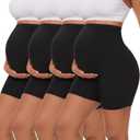 Dalavch 3/4 Pack Women's Maternity Yoga Shorts Over The Belly Pregnancy Biker Workout Active Athletic Pregnant Shorts 5 (X-Large)