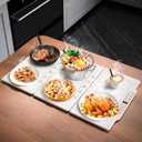 TOPRATED Large Splicing Electric Warming Tray (25x15 inch), Metal Foldable and Portable Heating Warmers Food Warming Mat for Kitchen,Parties, Buffet, Restaurant, Family dinner,Countertop (3 boards)