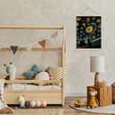 YTRGI Black Cat Wall Art Poster Framed, Starry Night Black Cat Room Decor Aesthetic, Gifts for Cat Lovers, Cats Wall Art for Officer Girly Home Bathroom Bedroom Dorm Decor, 12x16 Inches (Blue)