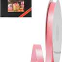 LIUYAXI Pink Double Face Satin Ribbon 3/8" X 50 Yards, Ribbons Perfect for Crafts, Gift Wrapping, Bow Making and More