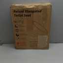 ELONGATED toilet seat risers for seniors, Slow Close, Elevated toilet seat, Heavy Duty, Never Loosen, Raised toilet seat elongated bowl, White(18.5)