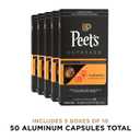 Peet's Coffee, Medium Roast Espresso Capsules, Compatible with Nespresso Original Machine - Caramel, 50 Count (5 Boxes of 10 Espresso Capsules) (EXP 04/25/25)