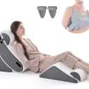 Wedge Pillow Set for After Surgery, 5 PCS Bed Wedge Pillow for Sleeping, Memory Foam Orthopedic Back Pillow for Pain Relief and Acid Reflux, Adjustable Post Surgery Pillow Grey