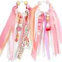 AKAIXI Bag Charm Boho Keychain Compatible With Bogg Bag Accessories, Ribbon Tassel Colorful Beaded Purse Charm For Beach Tote