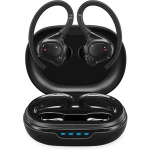 iLive IAEBTW53B Bluetooth True Wireless Earbuds with Built in Mic, IPX7 Waterproof, Charging Case, and Bluetooth 5.3 (Black)